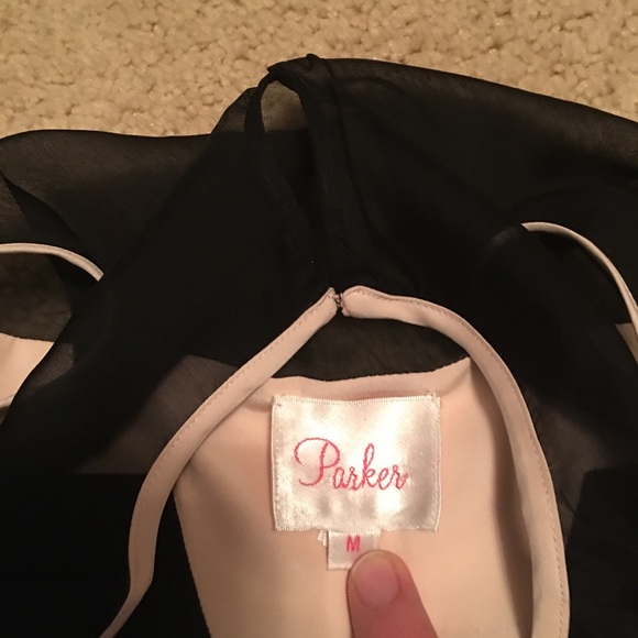 Parker Black Sheer Neck Mini Dress Medium / Small - Picture 5 of 8